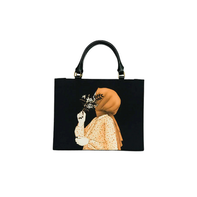 Hijab Girl Black Canvas Tote Bag