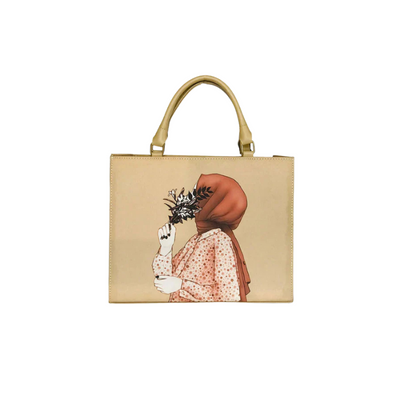 Hijab Girl Beige Canvas Tote Bag