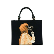 Hijab Girl Black Canvas Tote Bag