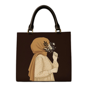 Hijab Girl Brown Canvas Tote Bag