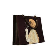 Hijab Girl Brown Canvas Tote Bag