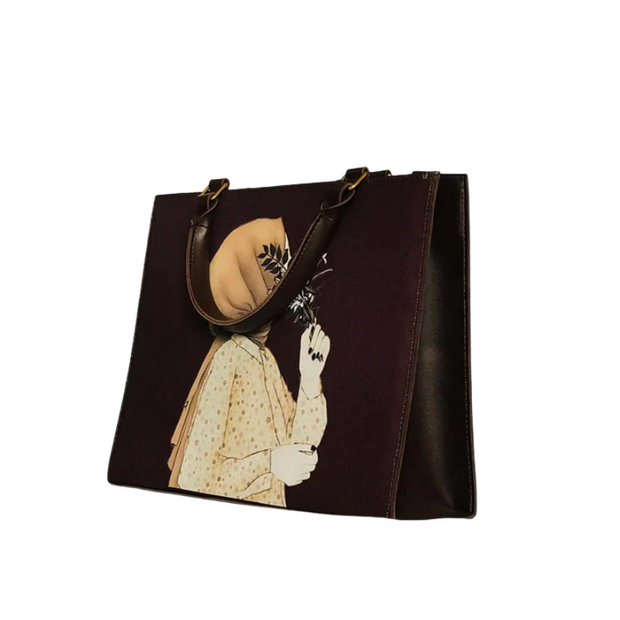 Hijab Girl Brown Canvas Tote Bag