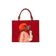 Hijab Girl Red Canvas Tote Bag